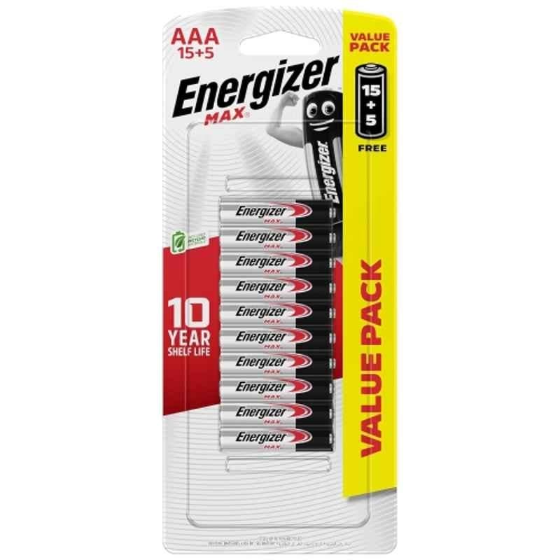 Energizer Max 1.5V Alkaline Battery Cell, 3058BR (Pack of 20)