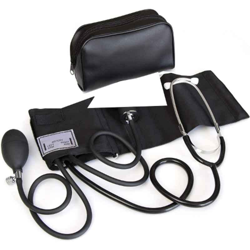 Swadesi BY MCP Zinc Alloy Black Aneroid Blood Pressure Machine & Stethoscope Set