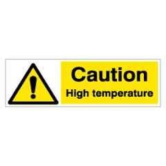 SUNSIGNS 600x200mm Vinyl & Acrylic Sandwich Caution High Temperature Signage, SN0112VNLM1HPIDAM