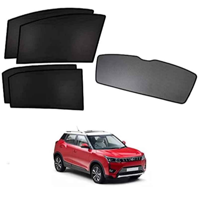 Kozdiko 5 Pcs Polyester Black Non Magnetic Window & Rear Sun Shades Set for Mahindra XUV 300, MNBBFGFVHFH44