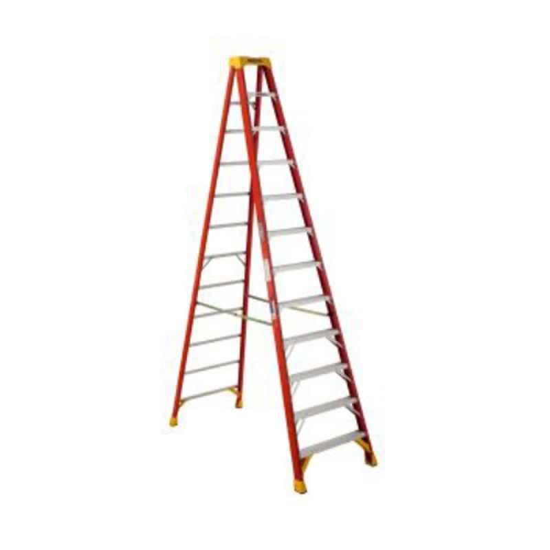 Werner 62 300lbs 12 Step Fiberglass & Aluminium Orange & Yellow Ladder, 6212