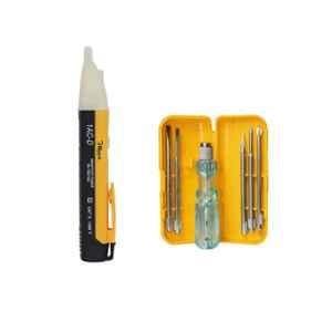 Hillgrove HGCM291M1 5-in-1 Multipurpose Neon Bulb Screwdriver Tool Kit with Non-Contact Voltage Tester, HGCM552