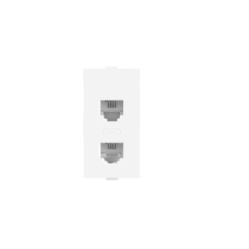 Anchor Rider 1 Module RJ11 White Double Telephone Jack without Shutter, 47622 (Pack of 10)