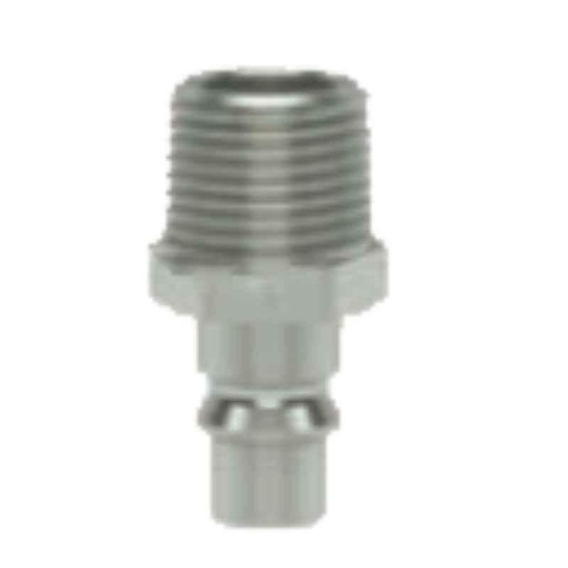 Ludecke ESOIG12NAS R 1/2 Single Shut-off Tapered Male Thread Quick Connect Coupling with Plug