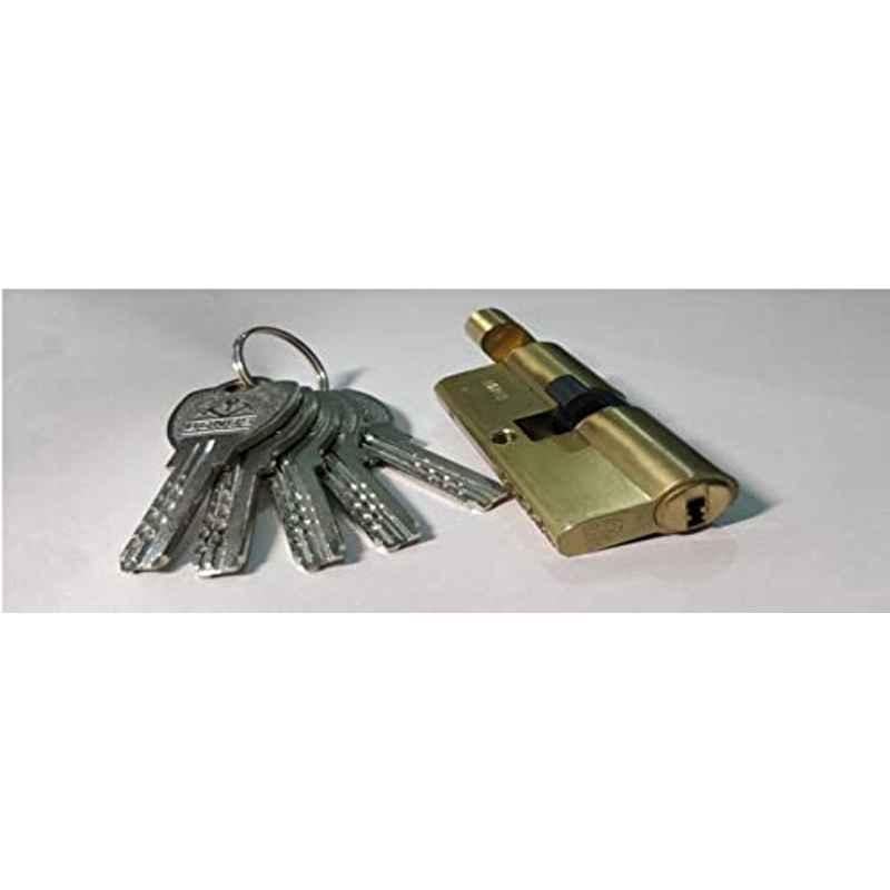 Bonus Euro 85mm Brush Brass One Side Key 10 Pin Cylinder Lock