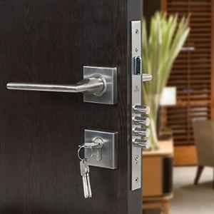 Voltizi Rose Stainless Steel Matt Finish Both Side Key Mortise Door Lock Handle Set with 3 Computer Keys, Lumbretta-BSK-R