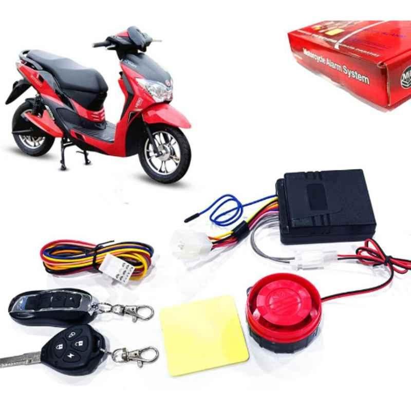 Auto Pearl 12V Black Two-Way Anti Theft Motorcycle Alarm Kit with 2 Pcs Remote for Electric Dash