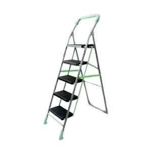 Inaithiram SL5SPR 150kg 5 Step CRC Parrot Green Powder Coated Foldable Step Ladder with Anti Slip & Safety Clutch Lock