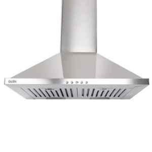 Glen 6075 60cm 750m /hr Silver Pyramid Chimney