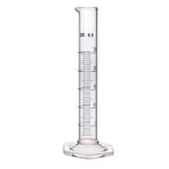 ABGIL 25ml Borosilicate Glass Hexagonal Base Cylinder Graduated Single Metric Scale with Pour Out, ABG1189