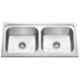 Crocodile 37x18x8 inch Glossy Finish Stainless Steel Double Bowl Kitchen Sink
