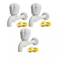 Fastgear PVC White Chrome Finish Bib Tap, FG2232 (Pack of 3)