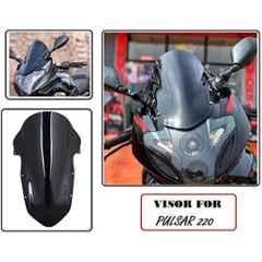 J T AUTO DB Windshield for Pulsar 220 (Black)