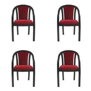 Supreme Ornate Black & Red Chairs With Lacquer Finish (Pack of 2)