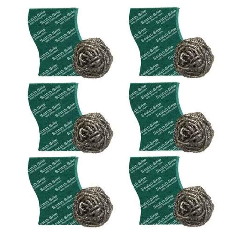 Scotch-Brite Large Multicolor Steel Ball & Scrub Pad (Pack of 6)