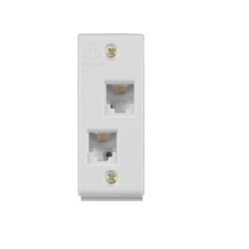Anchor Penta 1 Module RJ11 White Double Telephone Jack without Shutter, 14603 (Pack of 10)