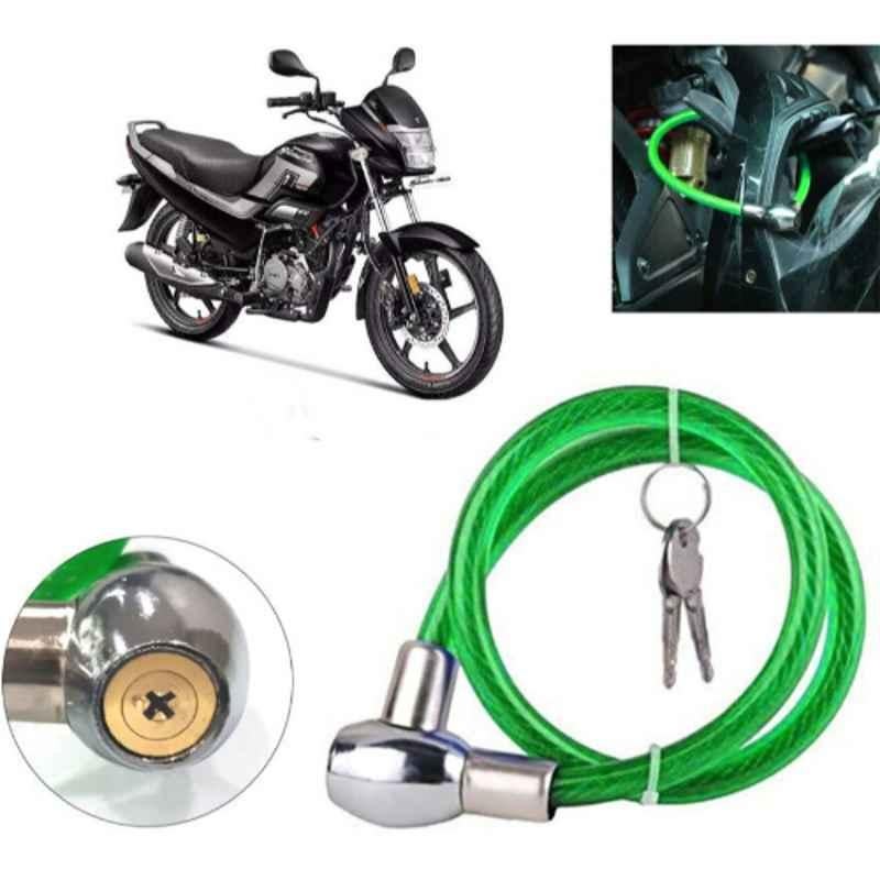 Auto Pearl PVC & Plastic Green Heavy Duty Cable Lock for Super Splendor, 200
