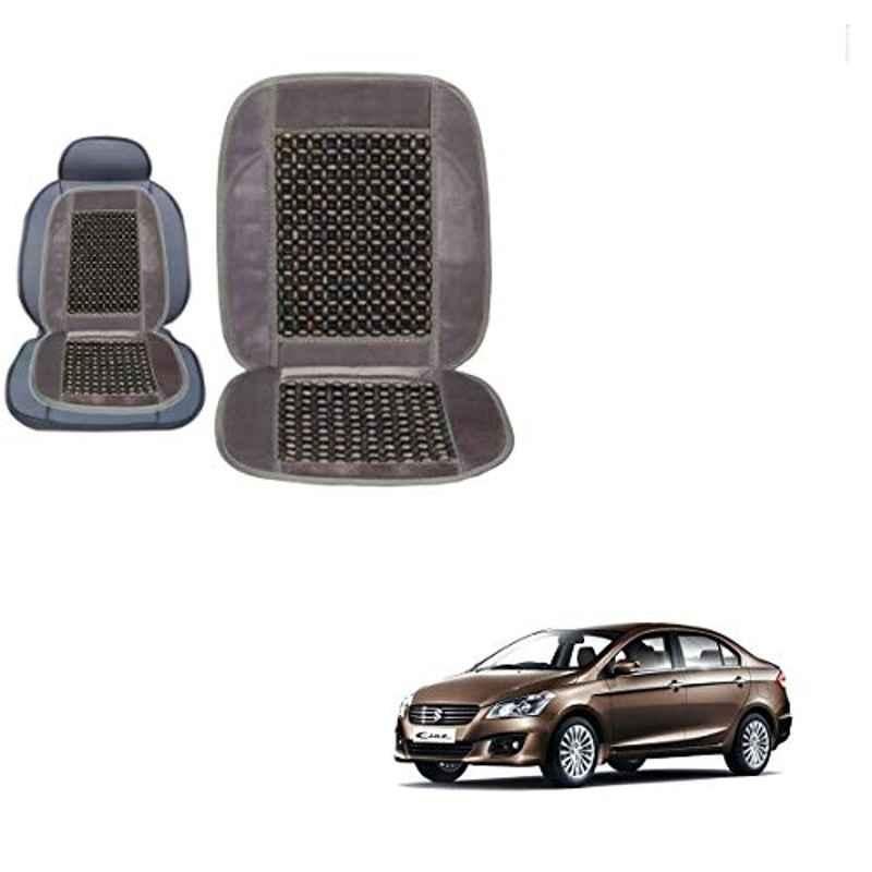 Kozdiko Wooden Bead Seat with Grey Velvet Border for Maruti Suzuki Ciaz