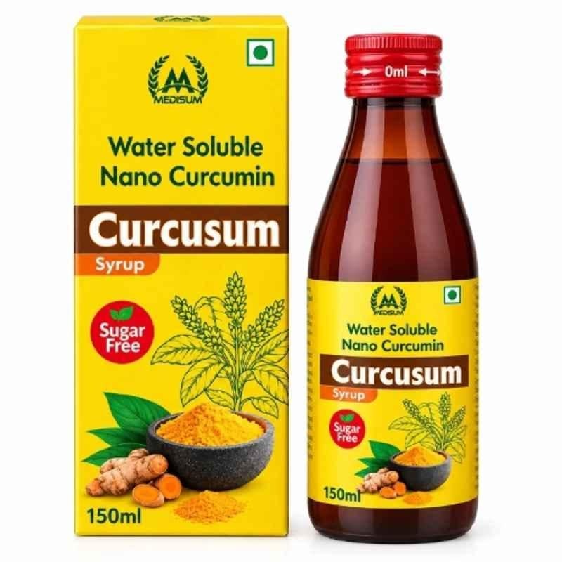 Medisum Biotech 150ml Sugar-Free Nano Curcumin Curcusum Syrup for Boosts Immunity & Improves Digestion
