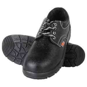 Allen Cooper Barton Print Leather PU Steel Toe Black Safety Shoes, 82284_AS7074BLK_08, Size: 8