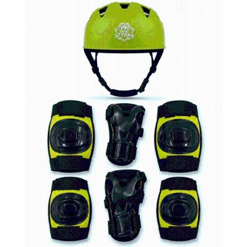 STYRKR Plastic & EVA Foam Green Skating Kit for Kids (5-12 Years) | Cycling Safety Kit | Knee, Elbow, Skating KitKIT-839