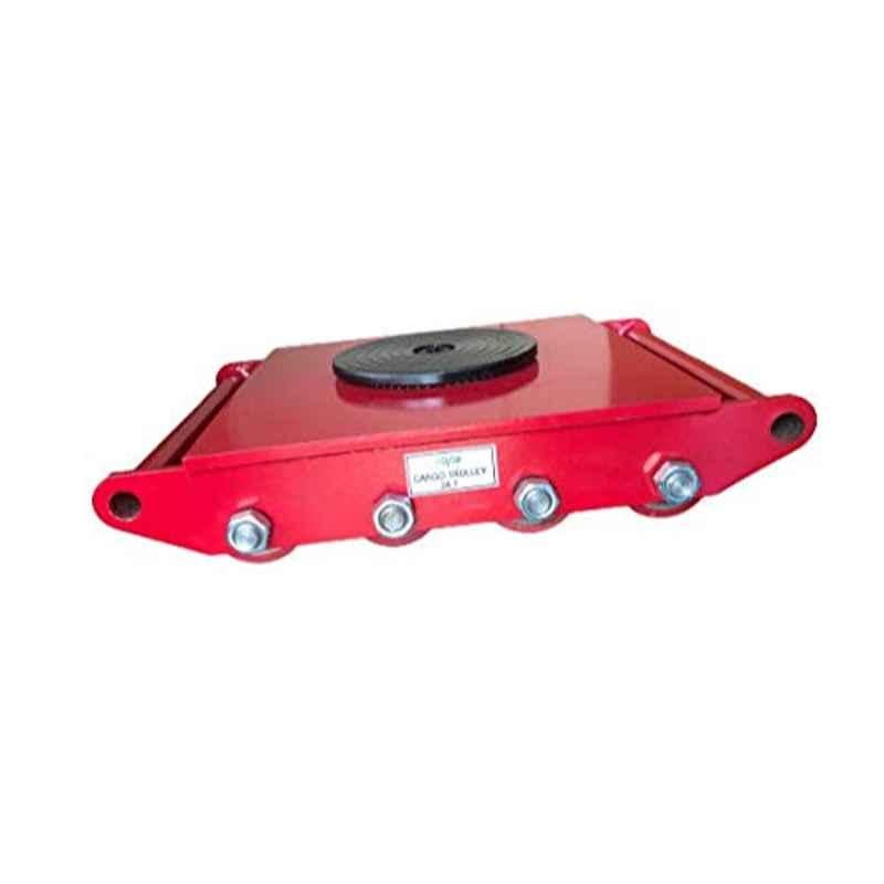 Voltz CT-24 24 Ton Red Heavy Duty Dolly Skate Roller Machinery Mover Cargo Trolley