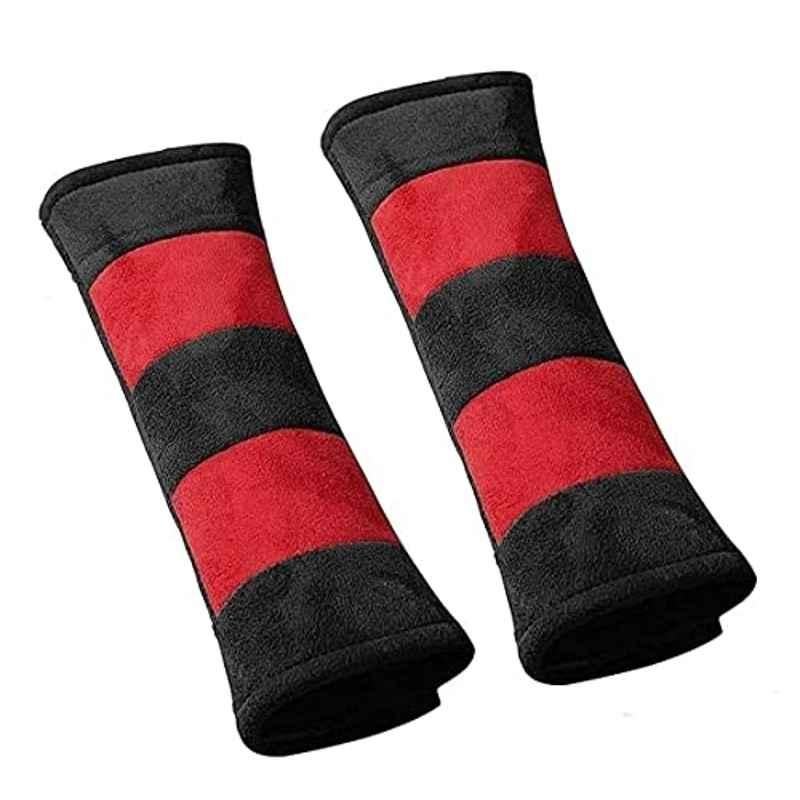 Kozdiko 2 Pcs Valvet Red & Black Seat Belt Cushion Pillow Set for BMW X1
