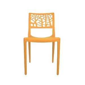 Diya Spider Orange Solid Back Plastic Chair without Arm