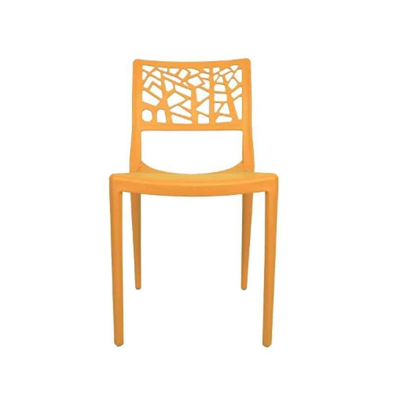 Diya Spider Orange Solid Back Plastic Chair without Arm