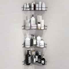 Plantex Drill Free Kitchen Self Adhesive Corner Shelf with Magic Sticker (Pack of 4)