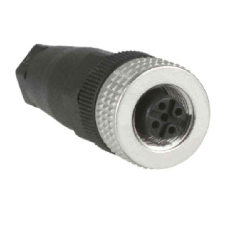 Schneider 3A M12 4 Pin Female Straight Connector, XZCC12FDM40B