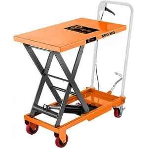 Voltz 500kg 900mm Manual Scissor Hydraulic Lift Table Trolley with 4 Wheels & Foot Pump, VZ-HT-500