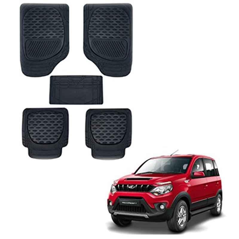 Kozdiko 6255TW 5 Pcs PVC & Rubber Black Car Mat Set for Mahindra NA