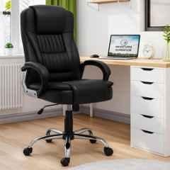 Newturn Dragon Leather Black High Back Ergonomic Revolving Chair