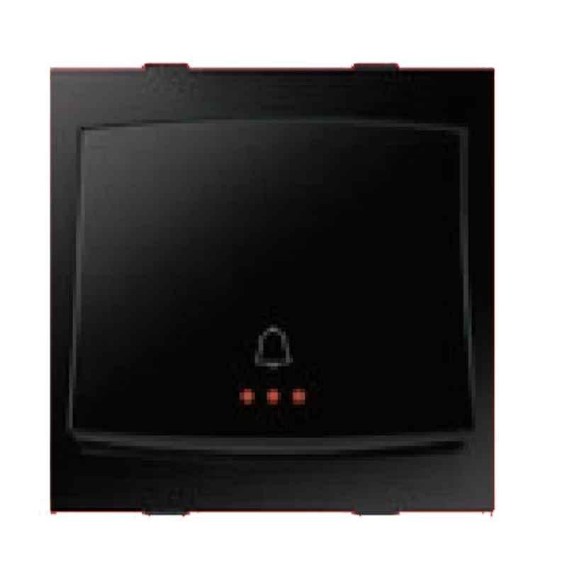 Anchor Ziva 6A 2 Module Black Bell Push Switch with Indicator, 68066B (Pack of 10)