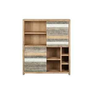 The Attic 120x40x140cm Mango Wood Distress Grey & White York Bookshelf, KL-1849