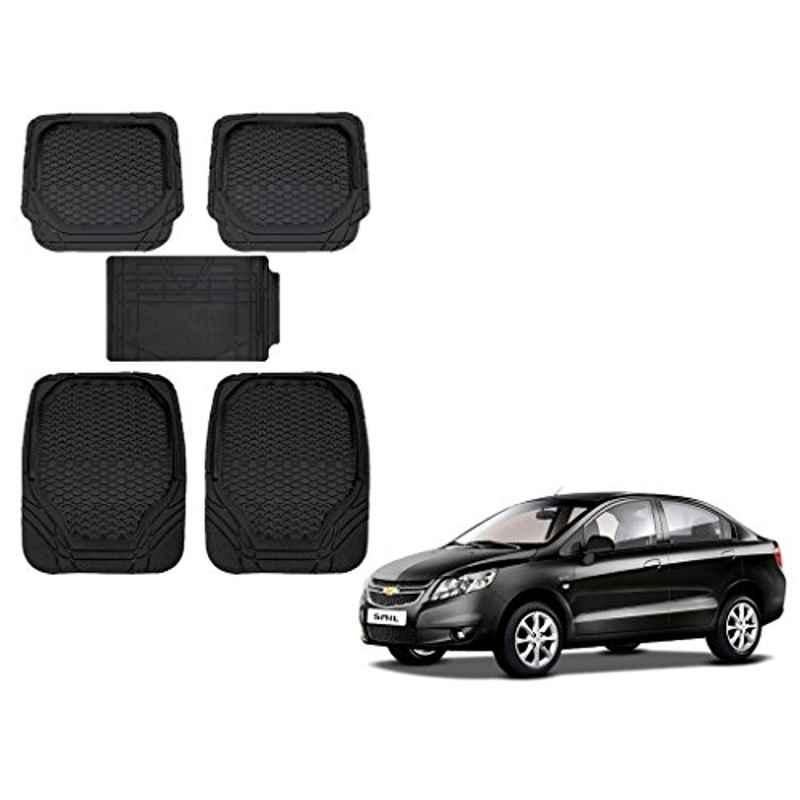 Kozdiko 8855TW 5 Pcs Rubber Black Rubber Car Mat Set for Chevrolet Sail