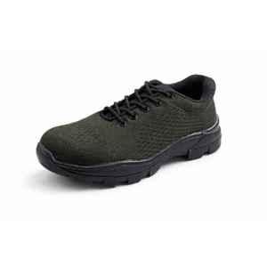 Frosino Flyknit Fabric & Mesh Steel Toe Green Safety Shoes for Men, Size: 10