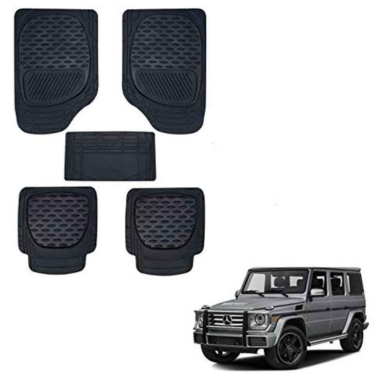 Kozdiko 6255 5 Pcs Rubber & PVC Black Heavy Car Foot Mat Set for Mercedes Benz G-Class