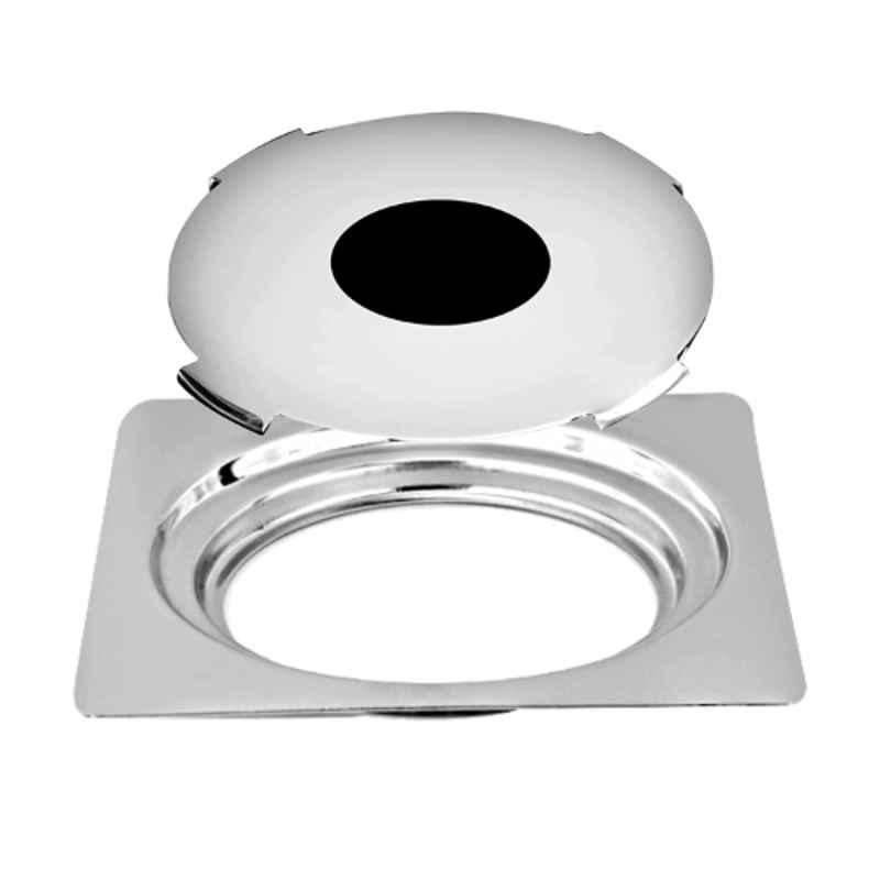 Sanjay Chilly SK-SGDG-127 5 inch Stainless Steel 304 Square Floor Drain with Waste Pipe Hole, SC99000528