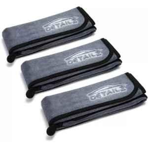 Detailz 40x40cm 600GSM Microfiber Grey Cleaning Cloth for Bike, Laptop & Car (Pack of 3)