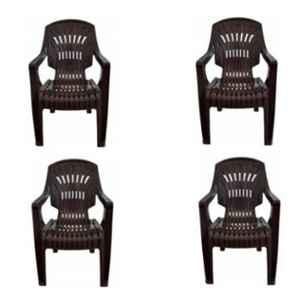 Nilkamal 2231 SRB Plastic Rust Brown Outdoor Chair, (Pack of 4)