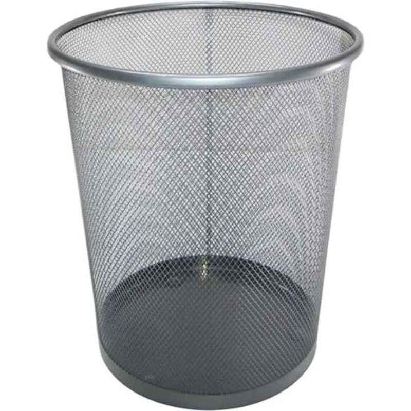 Moonlight 9 Litre Metal Silver Mesh Office Dustbin, 52331