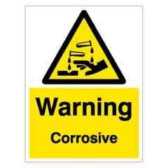 SUNSIGNS 150x100mm Vinyl & Sun Board Warning Corrosive Signage, SN0050VNLM1HPIAAD