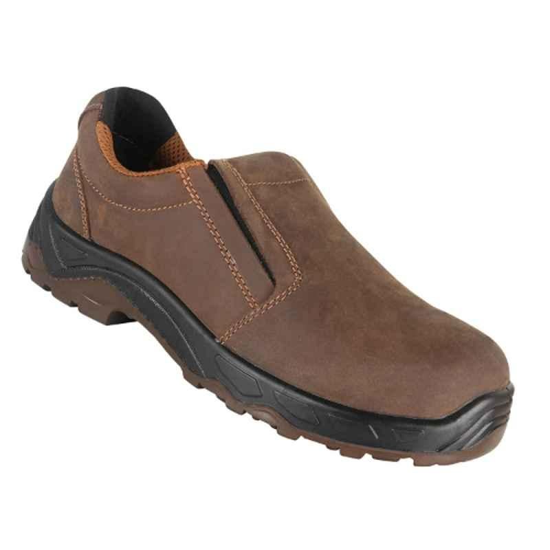 Zain Safety ZM BOSTON 82-349 Leather Composite Toe Tan Work Safety Shoes, Size: 12