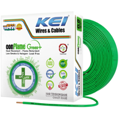 KEI 6 Sqmm 90m 1 Core Conflame Green Plus FRLSH Cooper Green House Wire for Domestic & Industrial Electrical Wiring