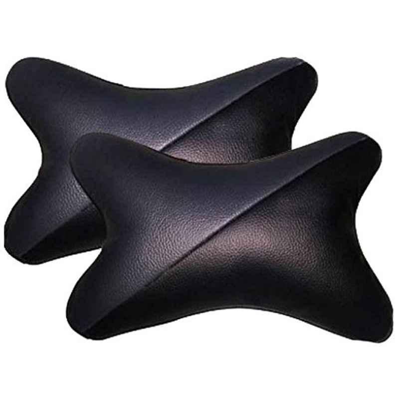 Kozdiko 2 Pcs Grey & Black Car Neck Rest Pillow Cushion Set for Maruti Suzuki Swift