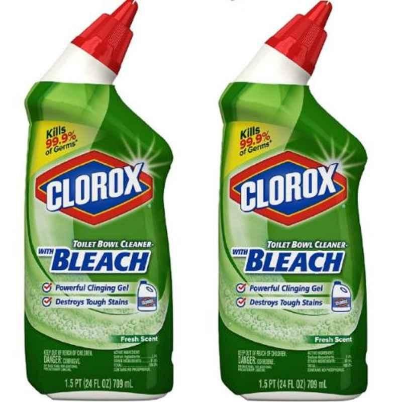 Clorox 709ml Fresh Scent Toilet Bowl Cleaner With Bleach Gel (Pack of 2)