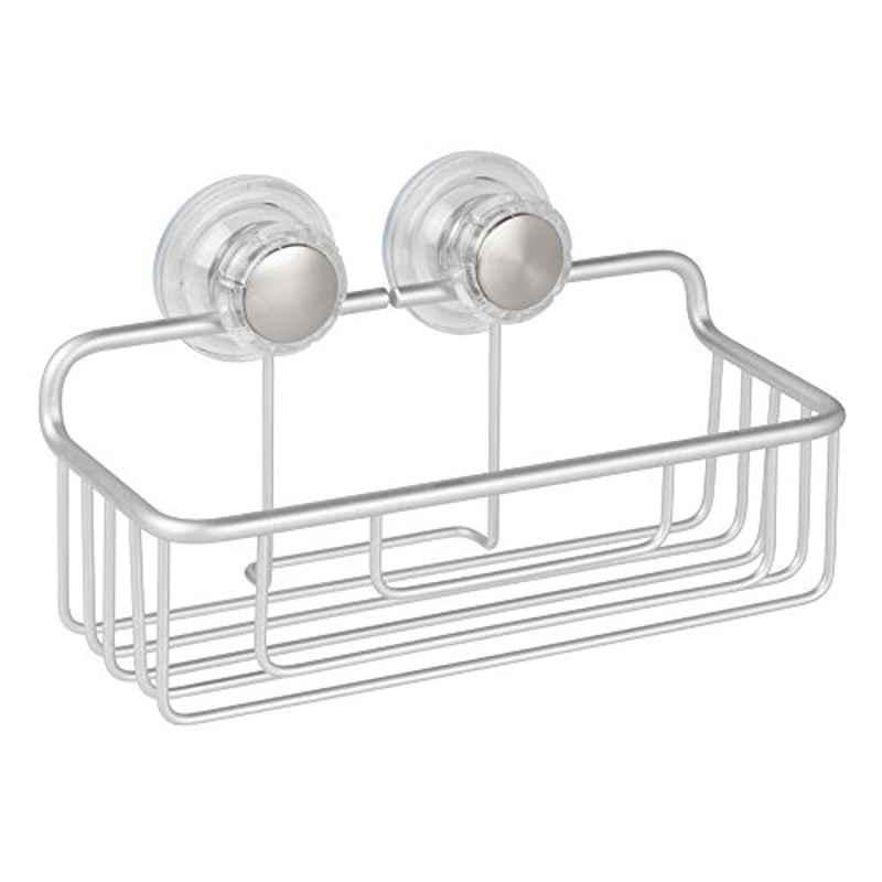 iDesign Metro Aluminium Silver Turn-n-lock Suction Basket, 160914