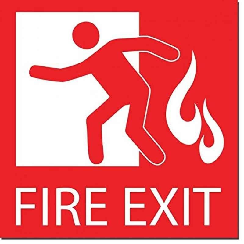 Color World Express Vinyl Self Adhesive Fire Exit Warning Signage Sticker